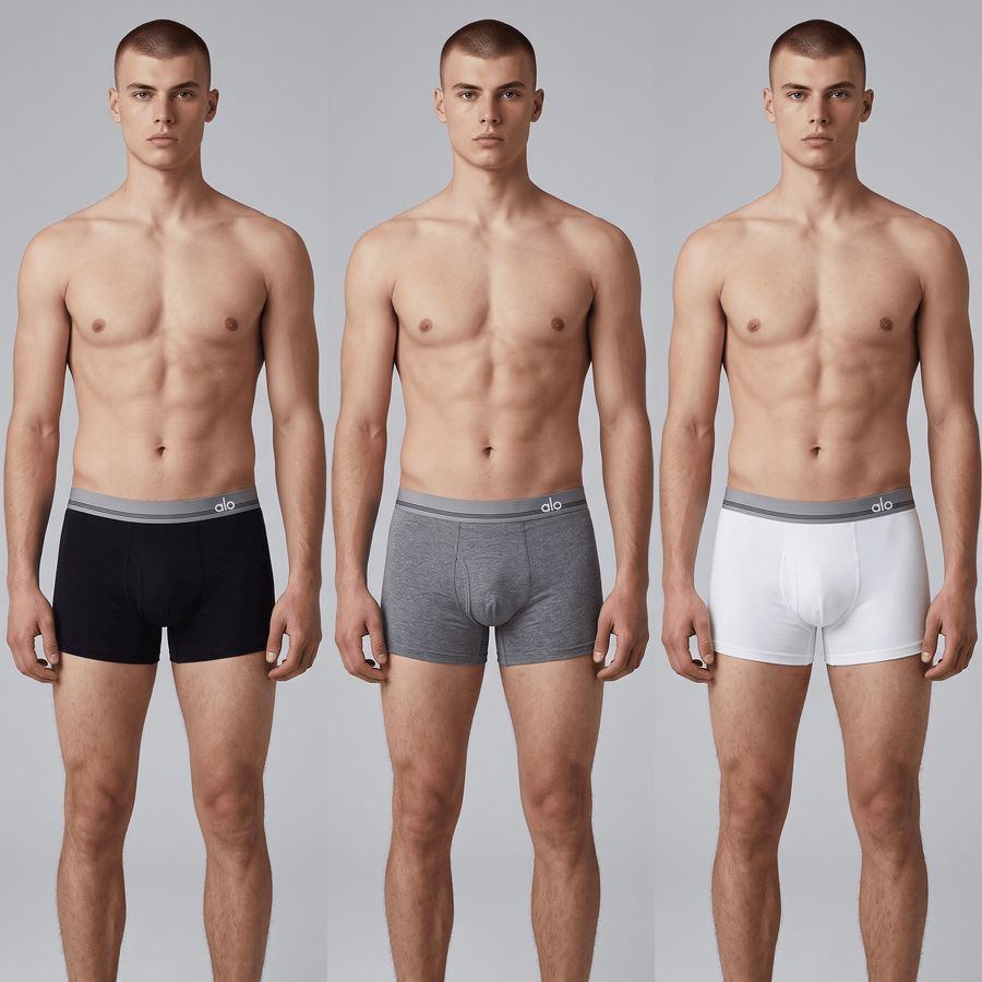 Alo Men's Boxer Briefs (3-Pack) — Black & Grey