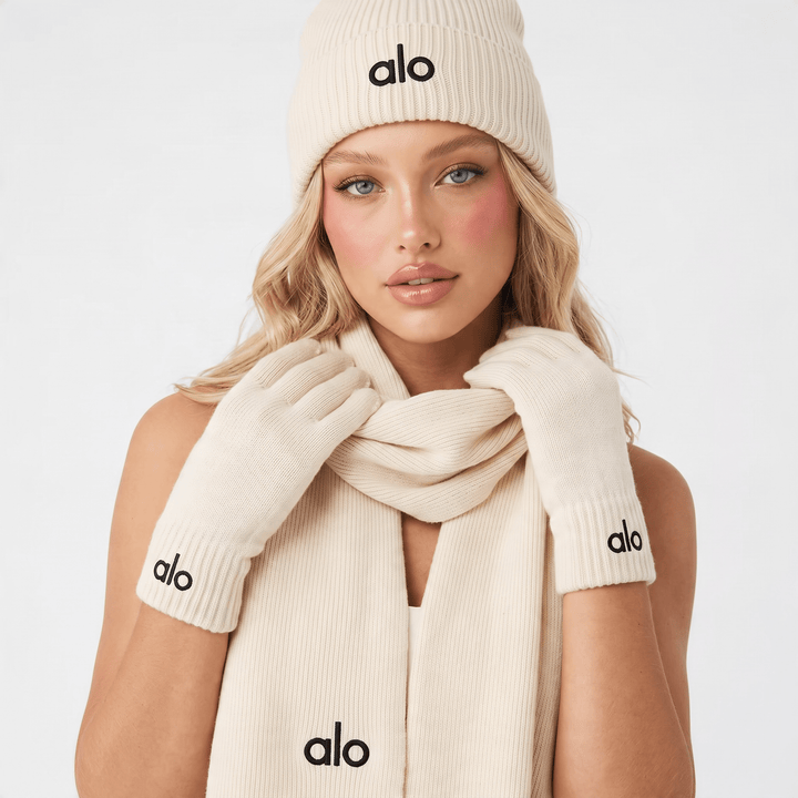 Alo Winter Knit Set — Cream