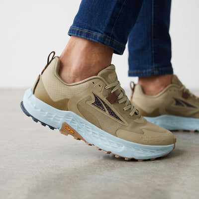 Altra Trail Shoe – Sand Tan with Sky Blue Sole 👟 - MASTERPIECE