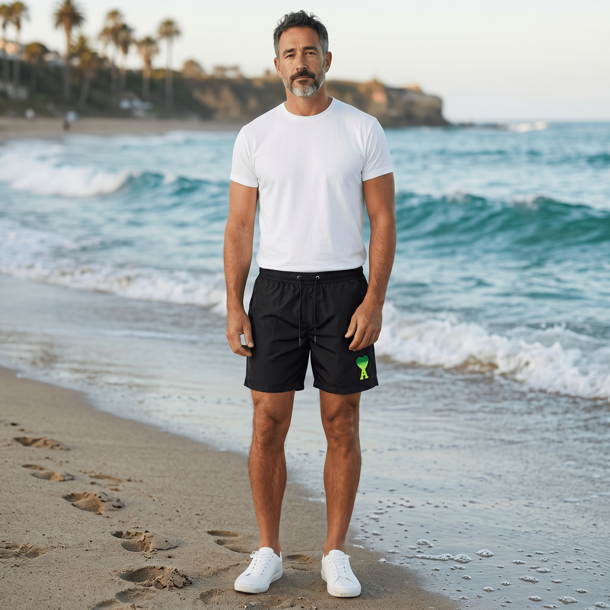 AMI Paris Logo Swim Shorts 🖤💚 - MASTERPIECE
