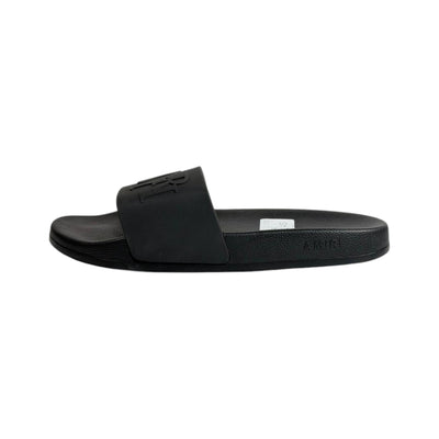AMIRI Black Logo Slides – Premium Minimalist Luxury Sandals 🖤👡 - MASTERPIECE