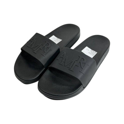 AMIRI Black Logo Slides – Premium Minimalist Luxury Sandals 🖤👡 - MASTERPIECE