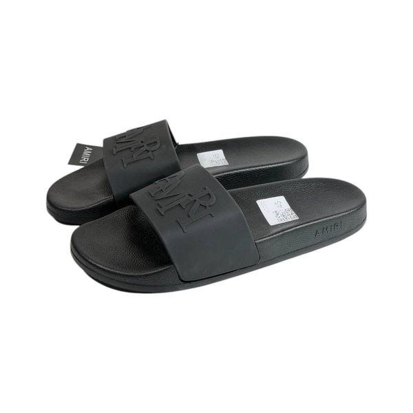 AMIRI Black Logo Slides – Premium Minimalist Luxury Sandals 🖤👡