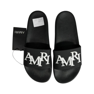 Amiri Black Slides – Bold Luxury Comfort Sandals 🖤🔥 - MASTERPIECE