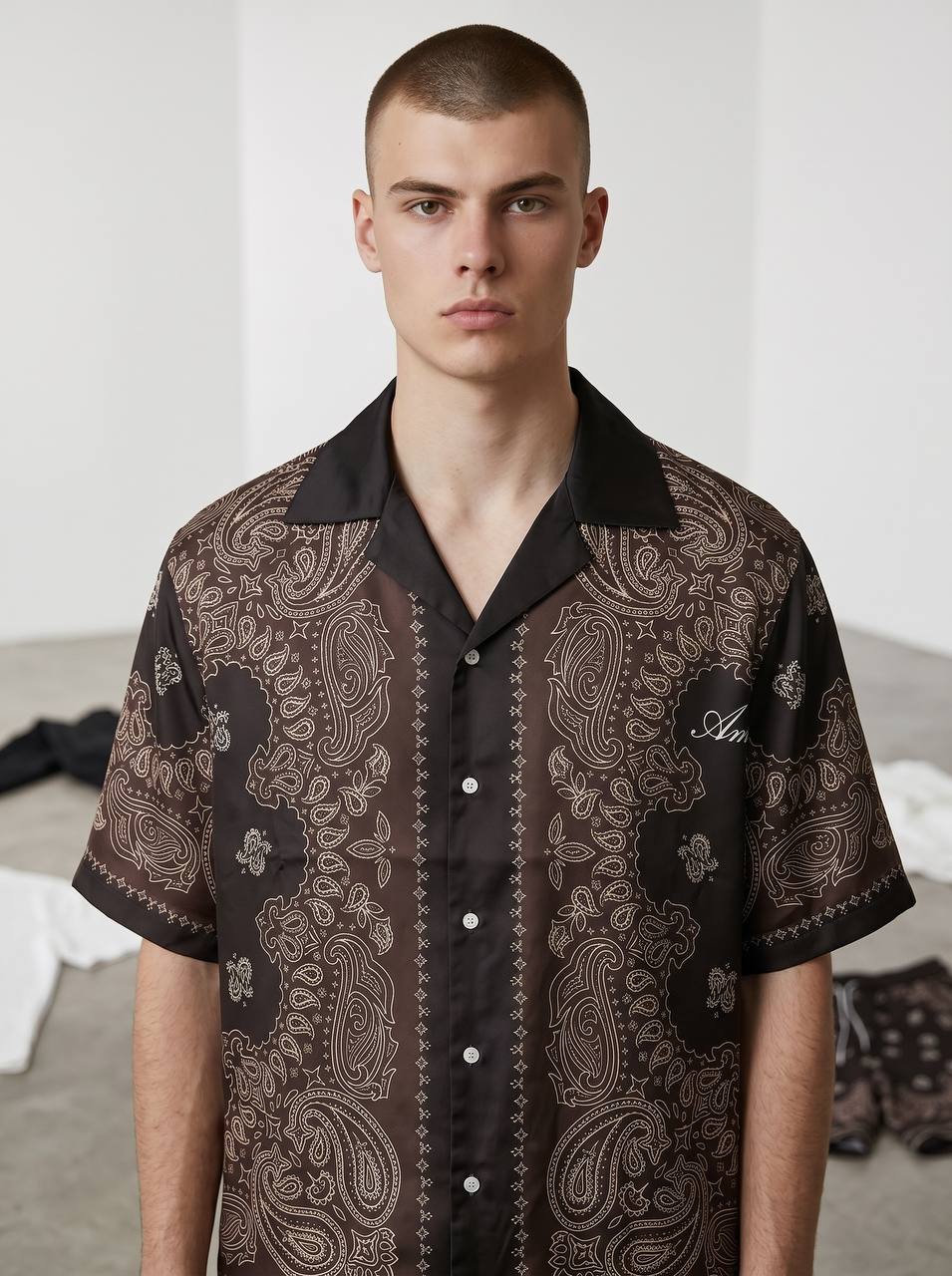 Amiri Brown Paisley Co-Ord Set – Luxury Summer Resort Fit 🤎✨ - MASTERPIECE