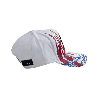 🔥 Amiri Flame Logo Cap | White Luxury Streetwear Hat 🧢 - MASTERPIECE