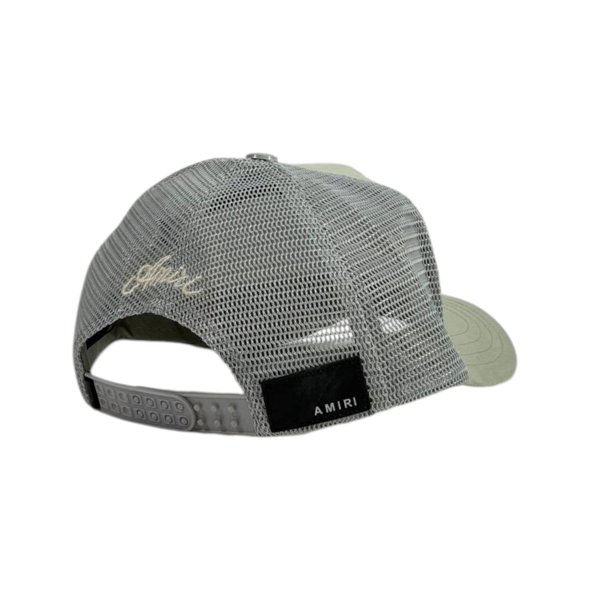 Amiri “Living The Dream” Trucker Cap – Olive Green Mesh Streetwear 🧢🫒 - MASTERPIECE