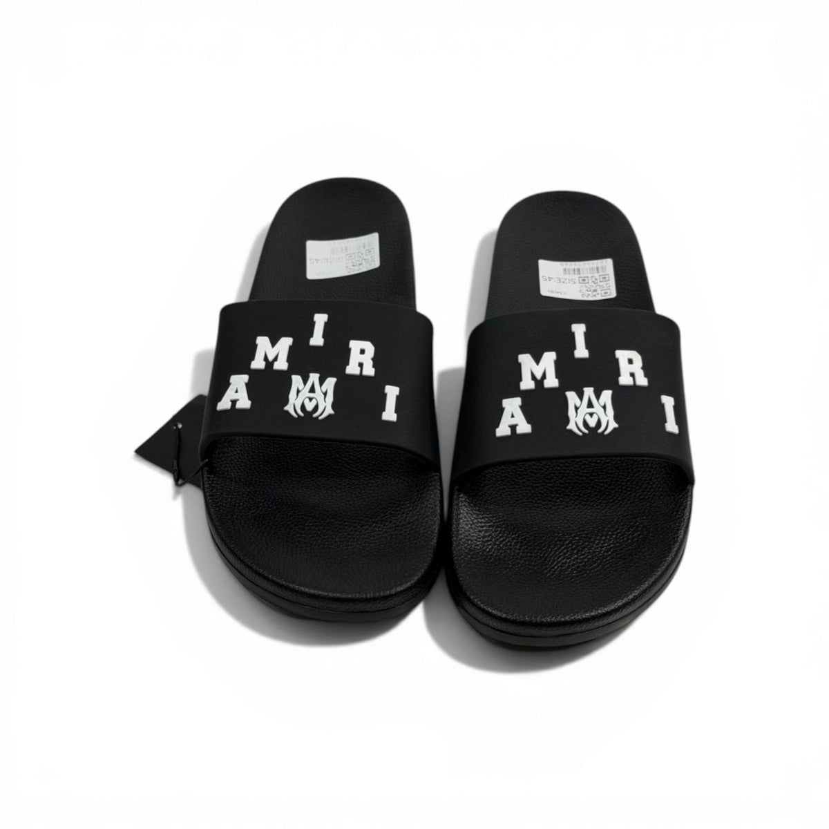 AMIRI Luxury Black Slide Sandals – Bold White Logo Design & Premium Streetwear 👟✨ - MASTERPIECE