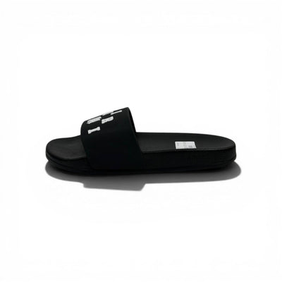 AMIRI Luxury Black Slide Sandals – Bold White Logo Design & Premium Streetwear 👟✨ - MASTERPIECE