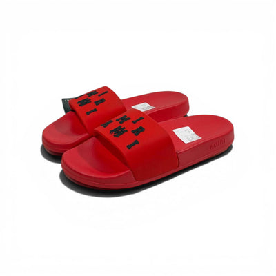 AMIRI Luxury Red Slide Sandals – Bold Logo Design & Statement Streetwear 👟🔥 - MASTERPIECE