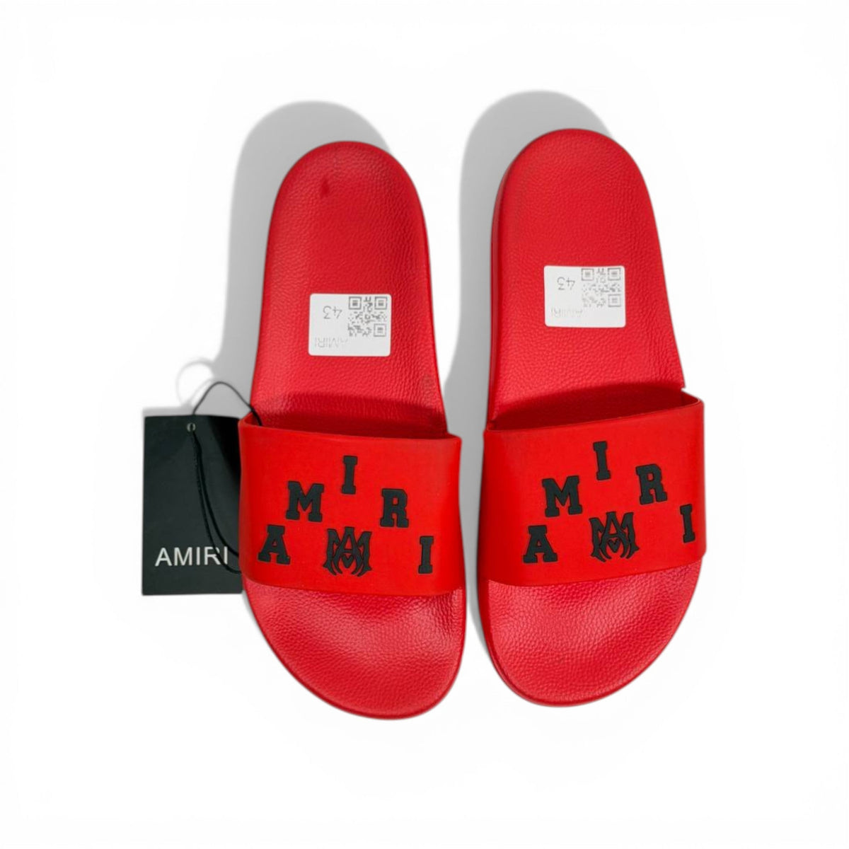 AMIRI Luxury Red Slide Sandals – Bold Logo Design & Statement Streetwear 👟🔥 - MASTERPIECE