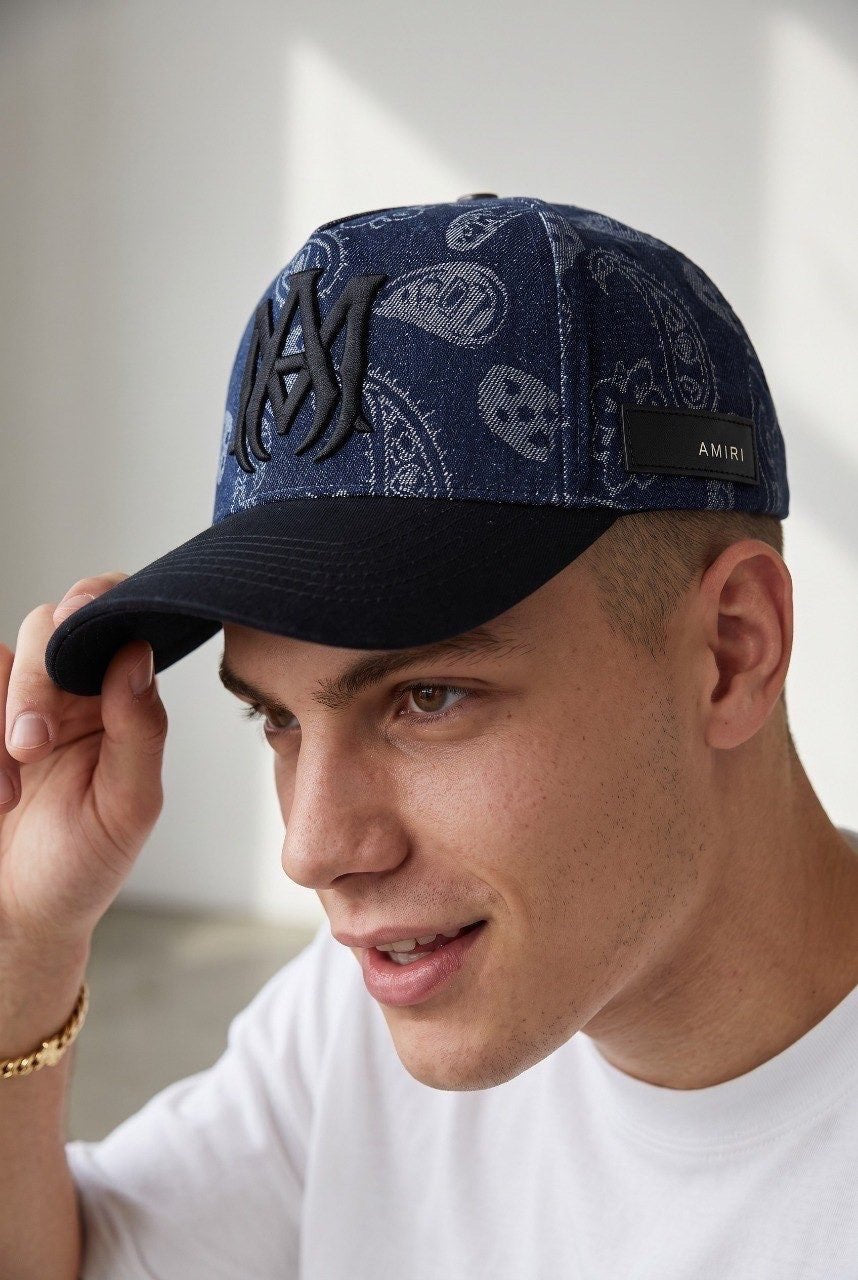 Amiri MA Logo Denim Baseball Cap – Navy Blue - MASTERPIECE