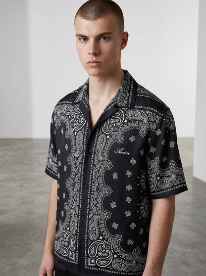 Amiri Paisley Silk Shirt – Black Luxury Resort Shirt 🖤✨ - MASTERPIECE