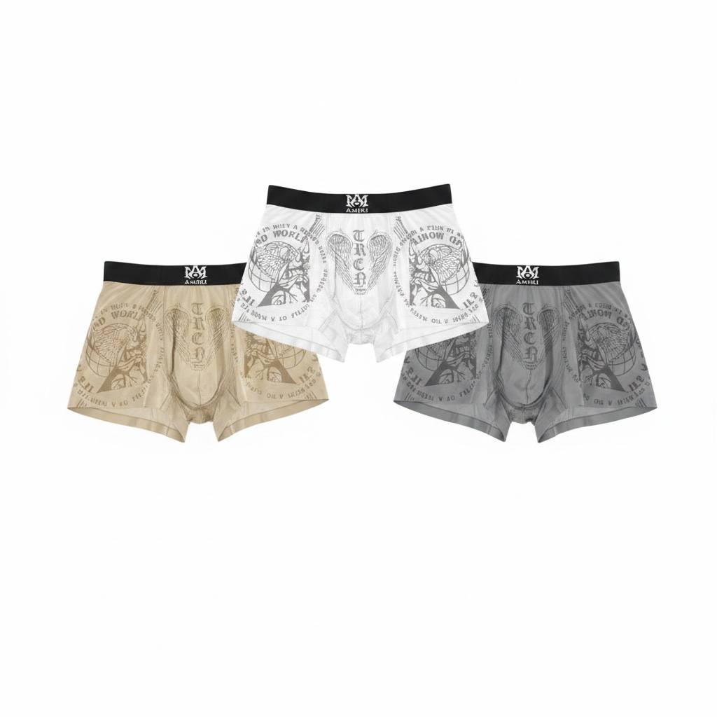 AMIRI Premium Graphic Boxer Briefs Set – Street Luxury Edition 🔥✨ - MASTERPIECE