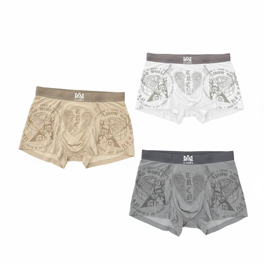 AMIRI Premium Graphic Boxer Briefs Set – Street Luxury Edition 🔥✨ - MASTERPIECE