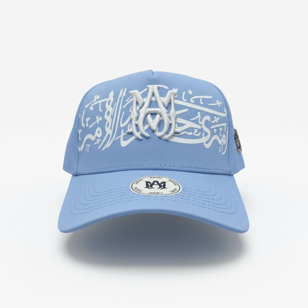 AMIRI Sky Blue Monogram Cap 💙✨ | Signature Street Luxury - MASTERPIECE