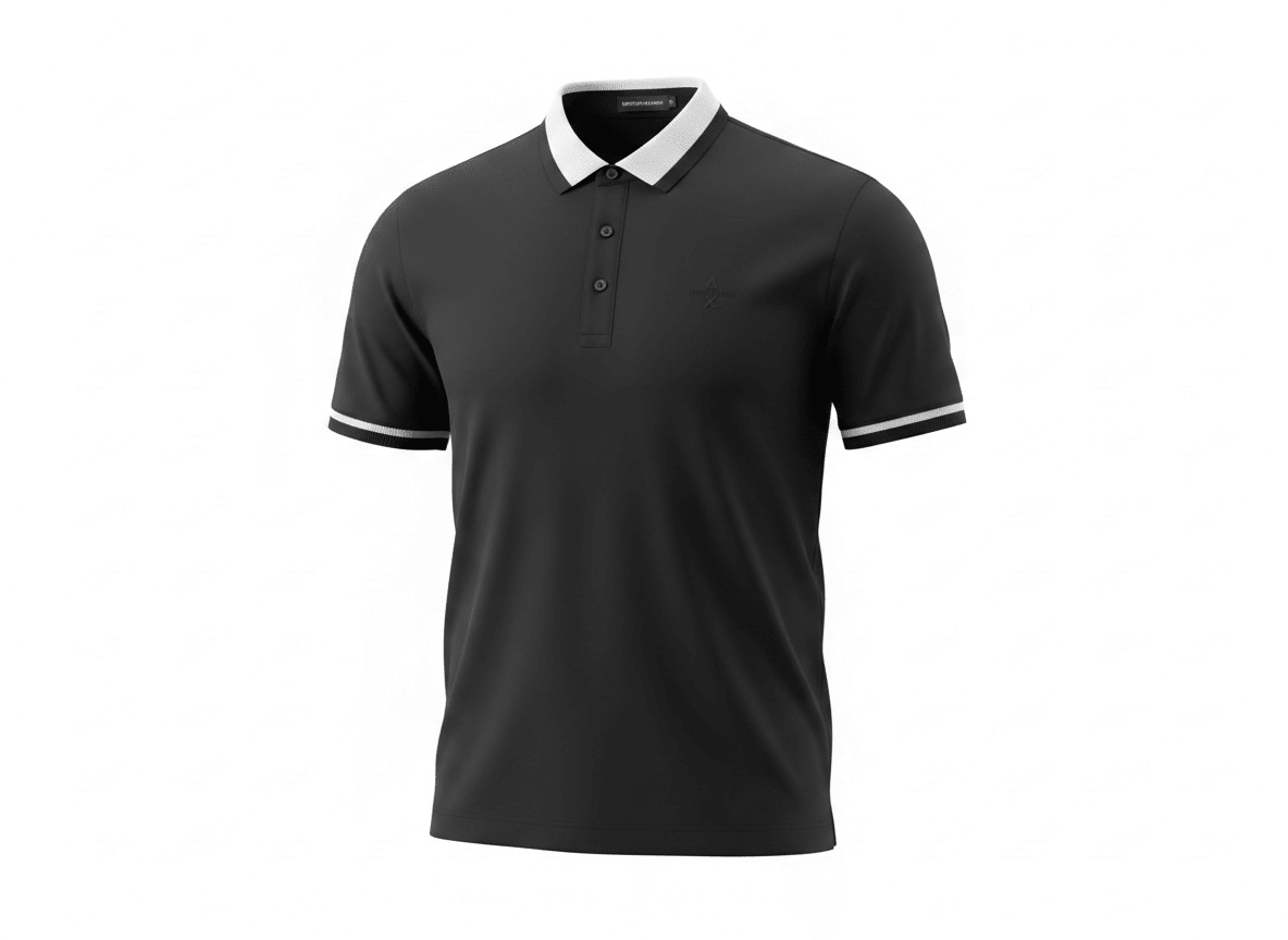 Armani Exchange Black Polo Shirt 🖤⚪ Sleek Contrast Design - MASTERPIECE