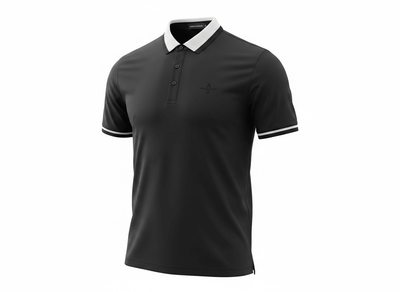 Armani Exchange Black Polo Shirt 🖤⚪ Sleek Contrast Design - MASTERPIECE