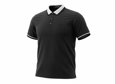 Armani Exchange Black Polo Shirt 🖤⚪ Sleek Contrast Design - MASTERPIECE