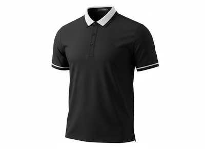 Armani Exchange Black Polo Shirt 🖤⚪ Sleek Contrast Design - MASTERPIECE