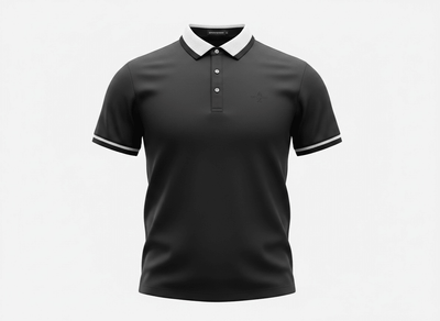 Armani Exchange Black Polo Shirt 🖤⚪ Sleek Contrast Design - MASTERPIECE