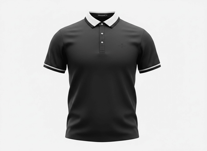 Armani Exchange Black Polo Shirt 🖤⚪ Sleek Contrast Design - MASTERPIECE