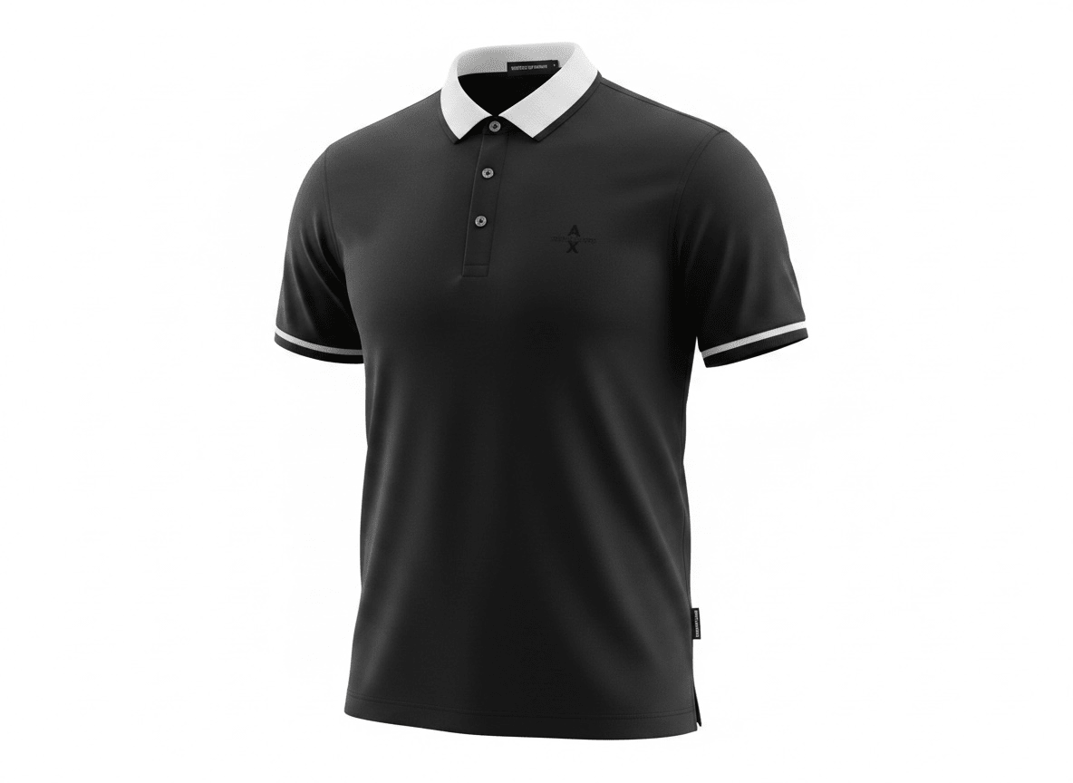 Armani Exchange Black Polo Shirt 🖤⚪ Sleek Contrast Design - MASTERPIECE