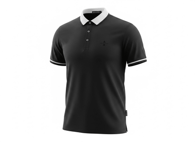 Armani Exchange Black Polo Shirt 🖤⚪ Sleek Contrast Design - MASTERPIECE