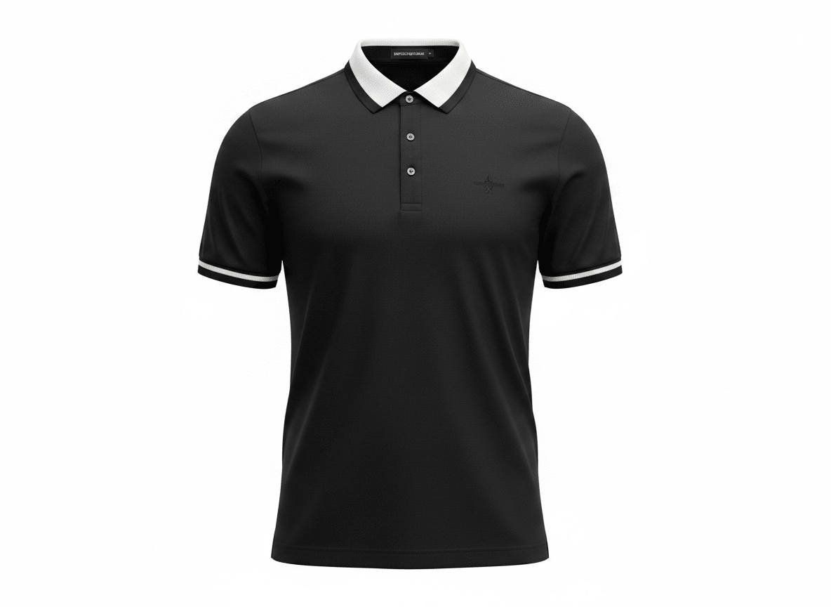 Armani Exchange Black Polo Shirt 🖤⚪ Sleek Contrast Design - MASTERPIECE