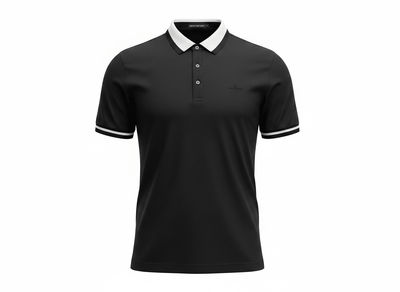 Armani Exchange Black Polo Shirt 🖤⚪ Sleek Contrast Design - MASTERPIECE
