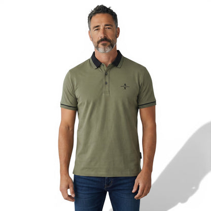 Armani Exchange Olive Polo Shirt 💚🖤 Smart Casual Essential - MASTERPIECE