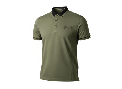 Armani Exchange Olive Polo Shirt 💚🖤 Smart Casual Essential - MASTERPIECE