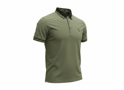 Armani Exchange Olive Polo Shirt 💚🖤 Smart Casual Essential - MASTERPIECE