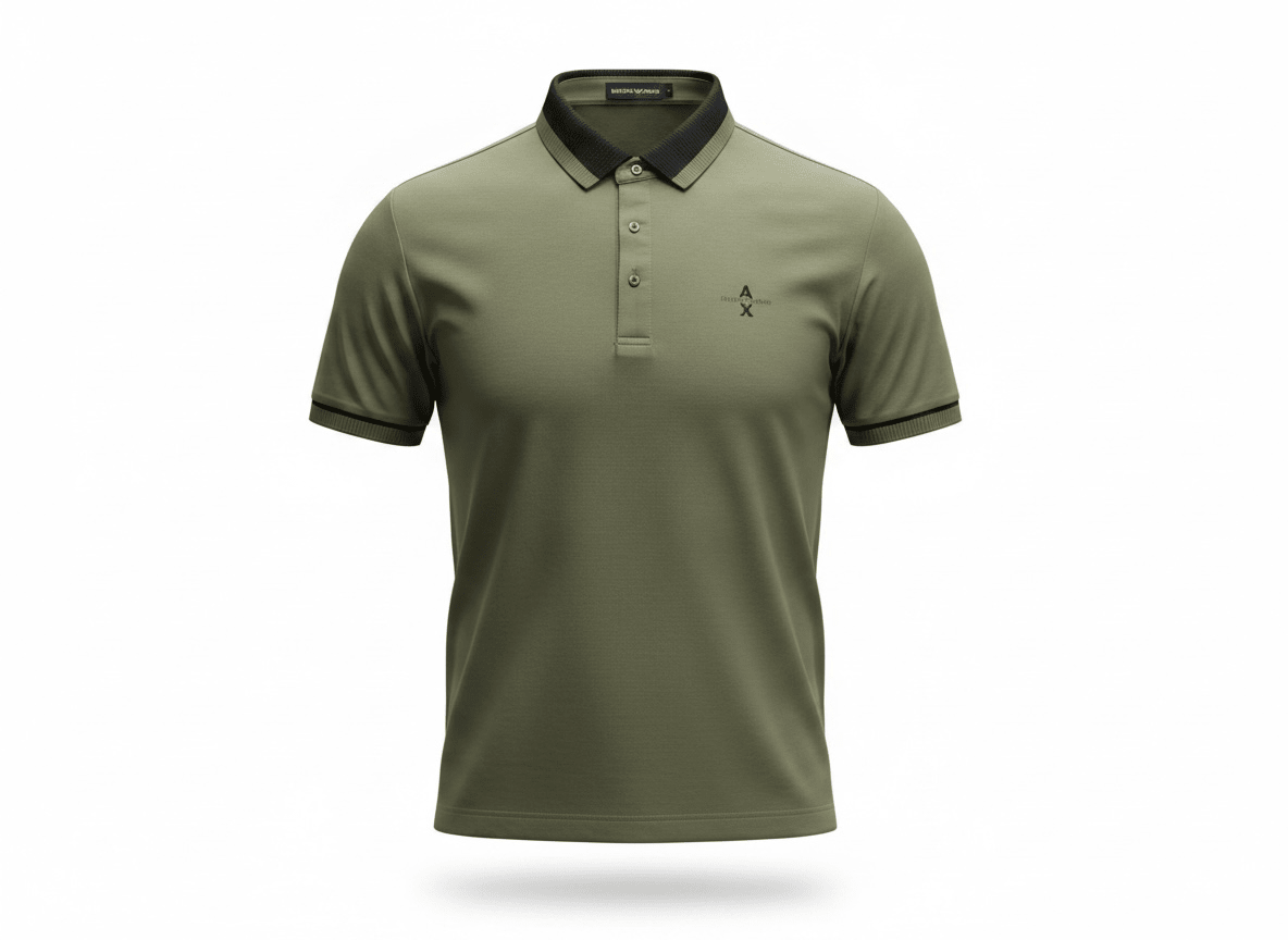 Armani Exchange Olive Polo Shirt 💚🖤 Smart Casual Essential - MASTERPIECE
