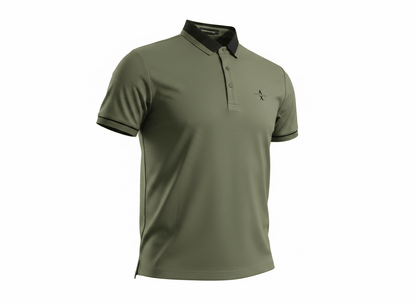 Armani Exchange Olive Polo Shirt 💚🖤 Smart Casual Essential - MASTERPIECE