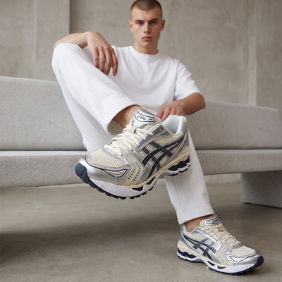 ASICS GEL-KAYANO 14 – Cream / Midnight Navy 👟✨ - MASTERPIECE