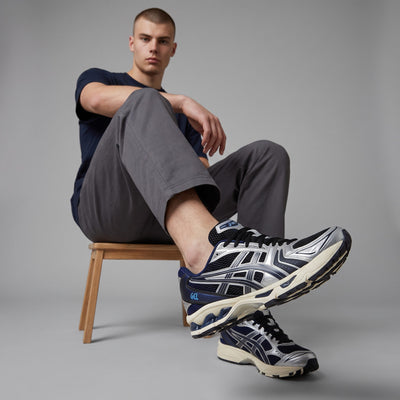 ASICS GEL-KAYANO 14 – Silver / Midnight Navy 🏃‍♂️⚡ - MASTERPIECE
