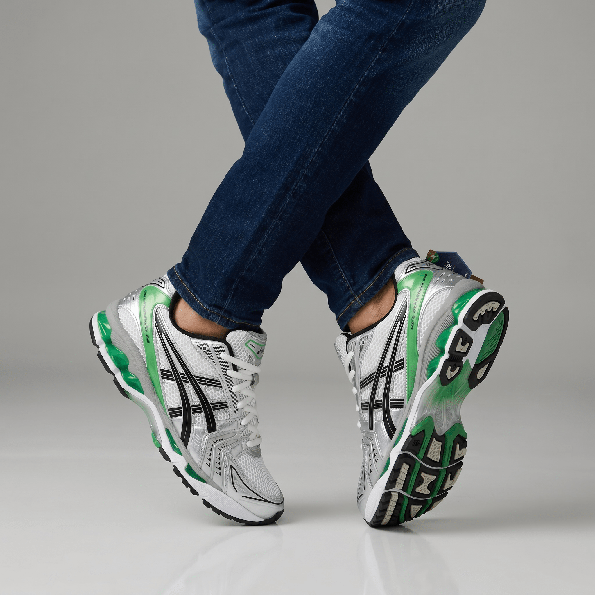 ASICS Gel-Kayano Retro Runner Sneakers ⚪🟢 - MASTERPIECE