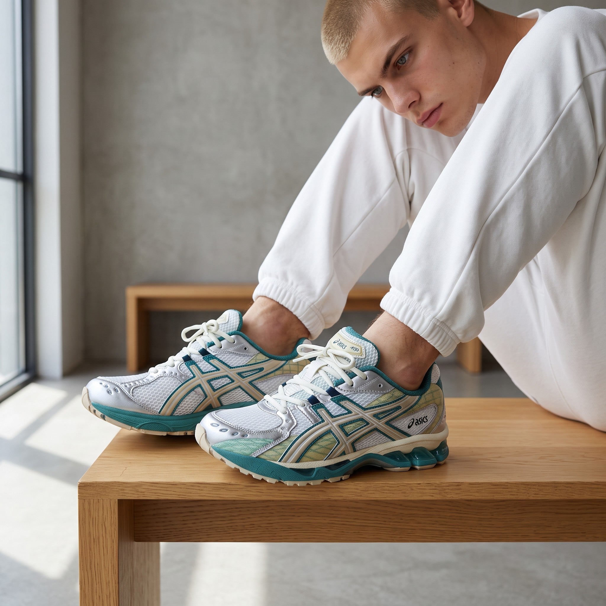 ASICS GEL-NIMBUS 9 – White / Aqua Green 🏃‍♂️💎 - MASTERPIECE