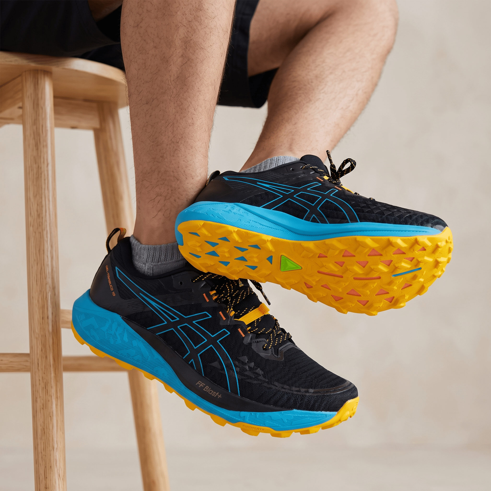 ASICS GEL-Trabuco 10 Trail Running Shoes – Black / Blue / Yellow - MASTERPIECE
