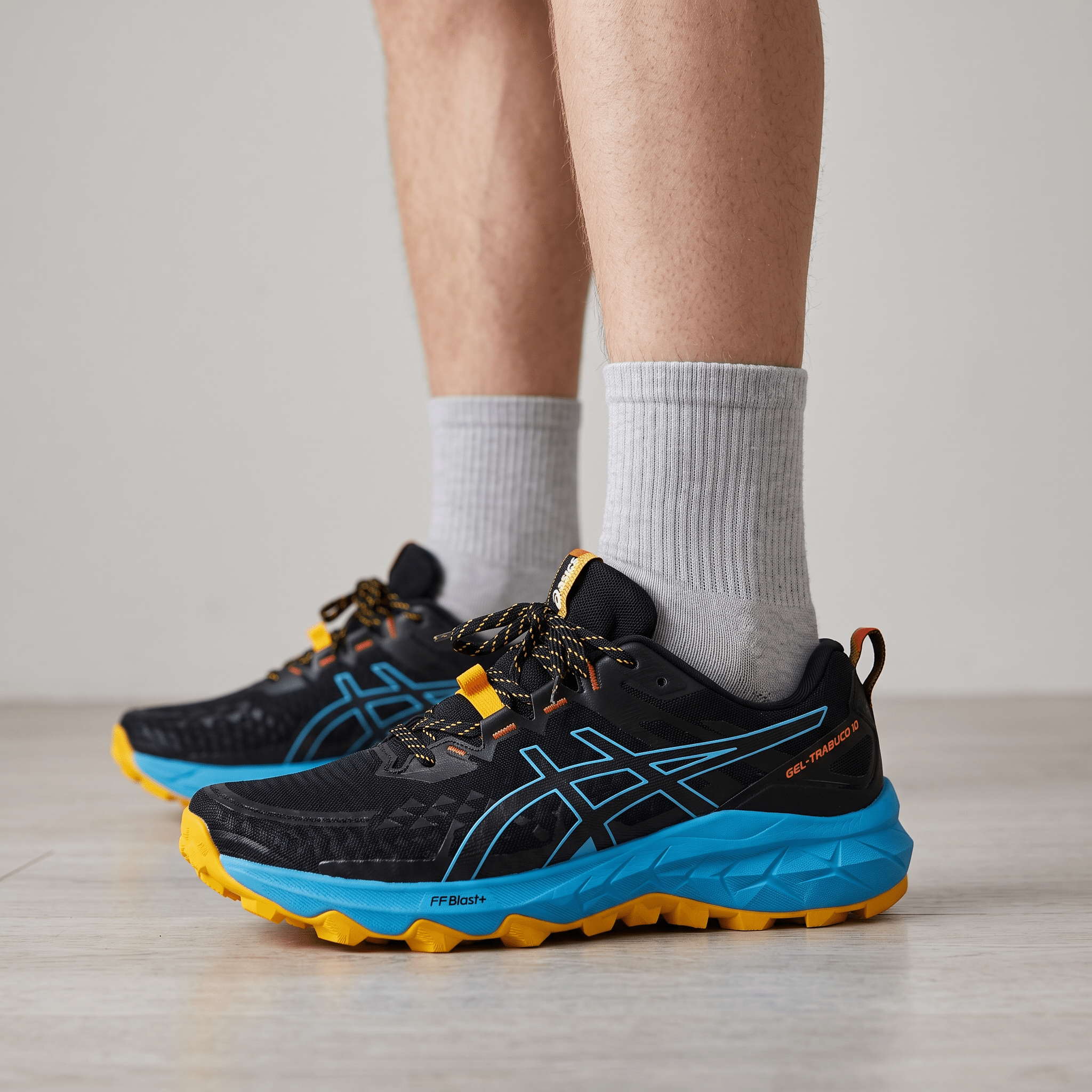 ASICS GEL-Trabuco 10 Trail Running Shoes – Black / Blue / Yellow - MASTERPIECE