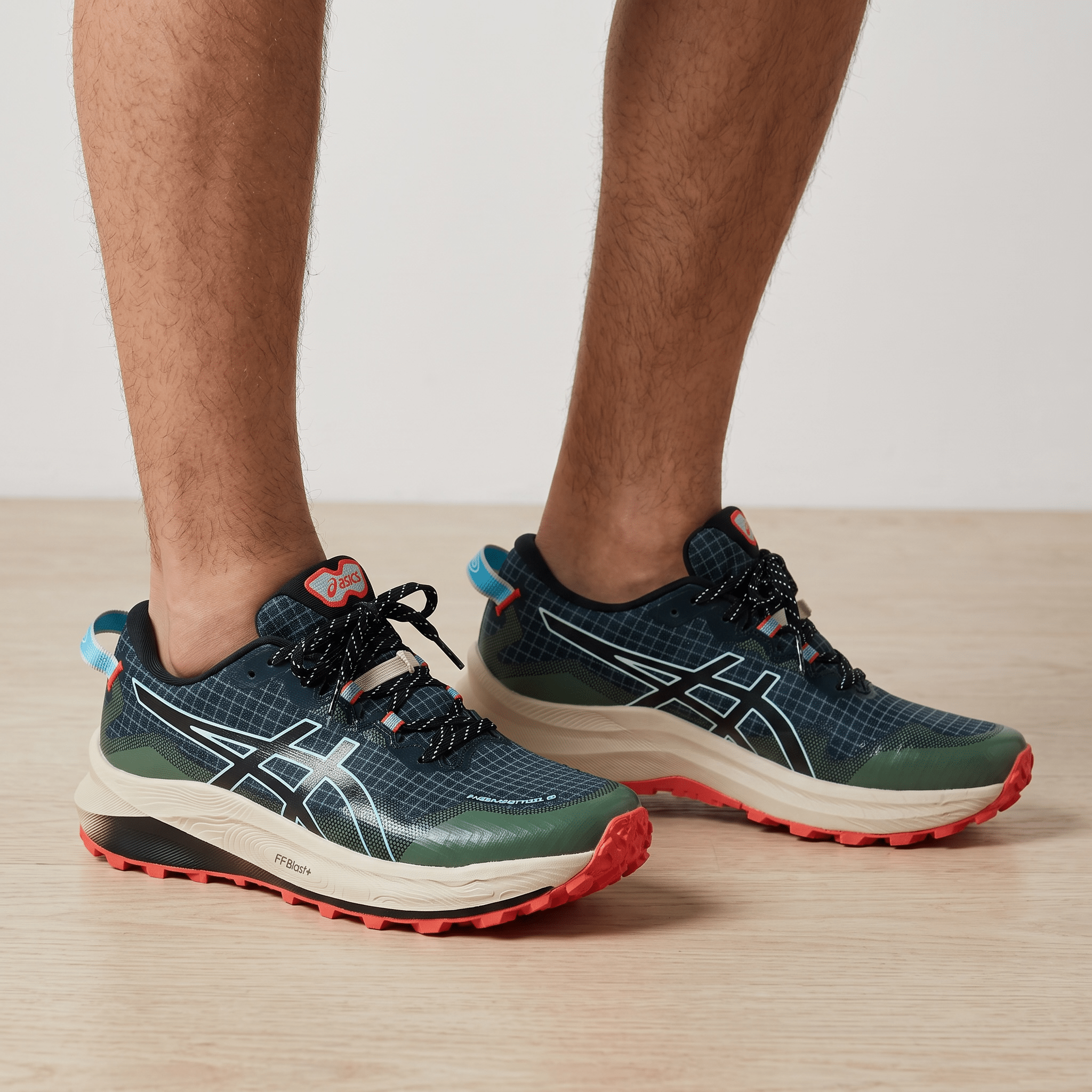 💙 Asics Gel-Trabuco 13 Trail Running Shoes – Green/Blue/Coral - MASTERPIECE