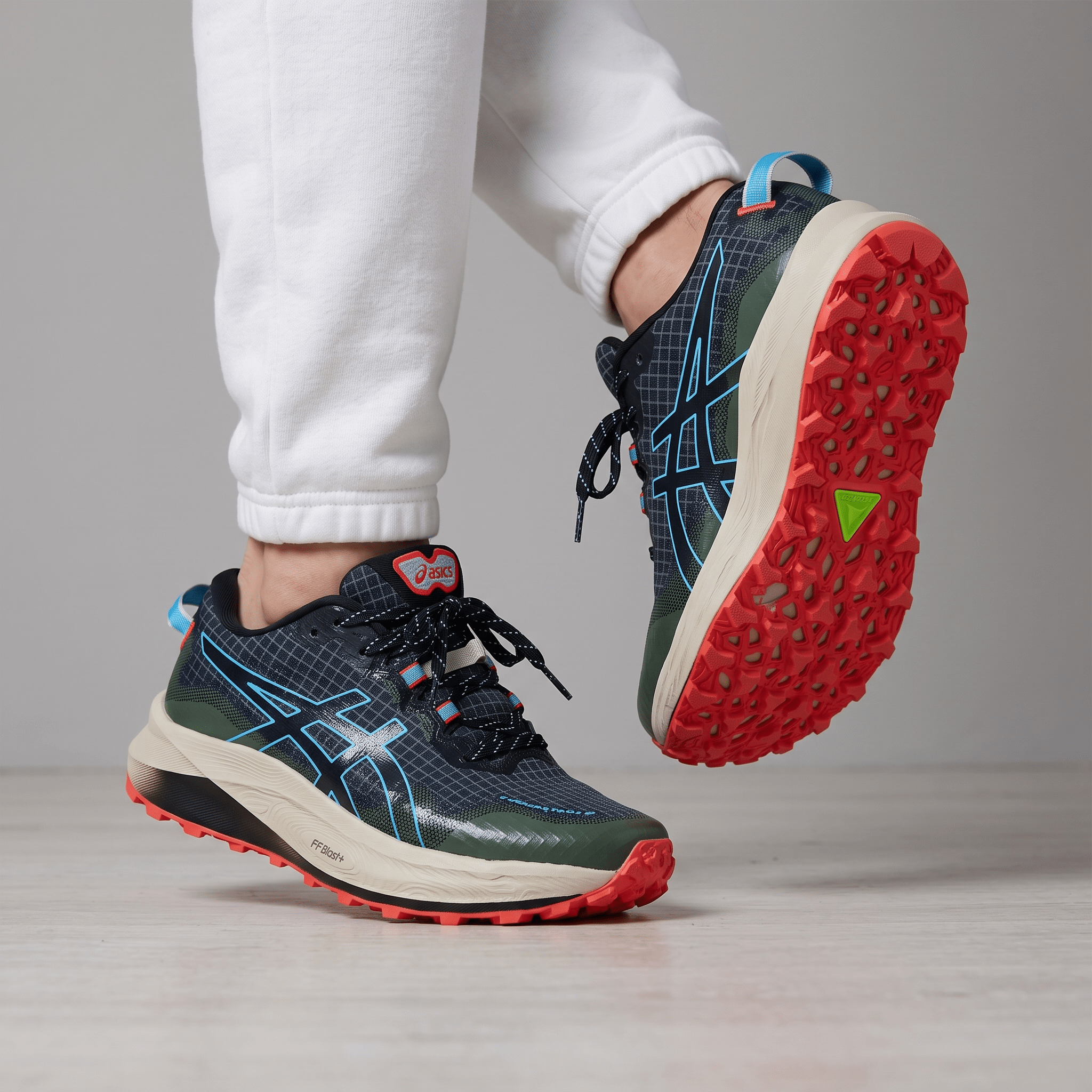 💙 Asics Gel-Trabuco 13 Trail Running Shoes – Green/Blue/Coral - MASTERPIECE