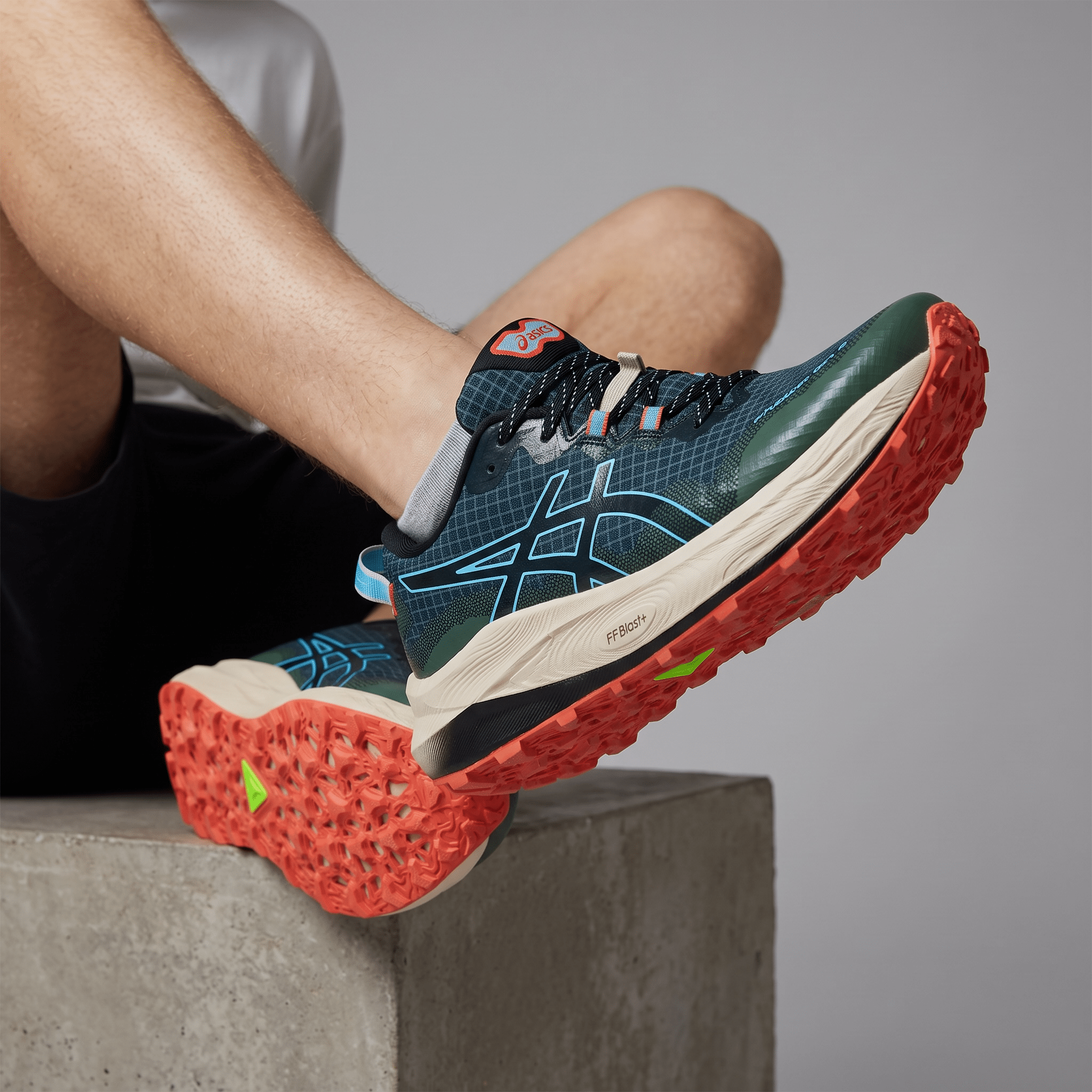 💙 Asics Gel-Trabuco 13 Trail Running Shoes – Green/Blue/Coral - MASTERPIECE