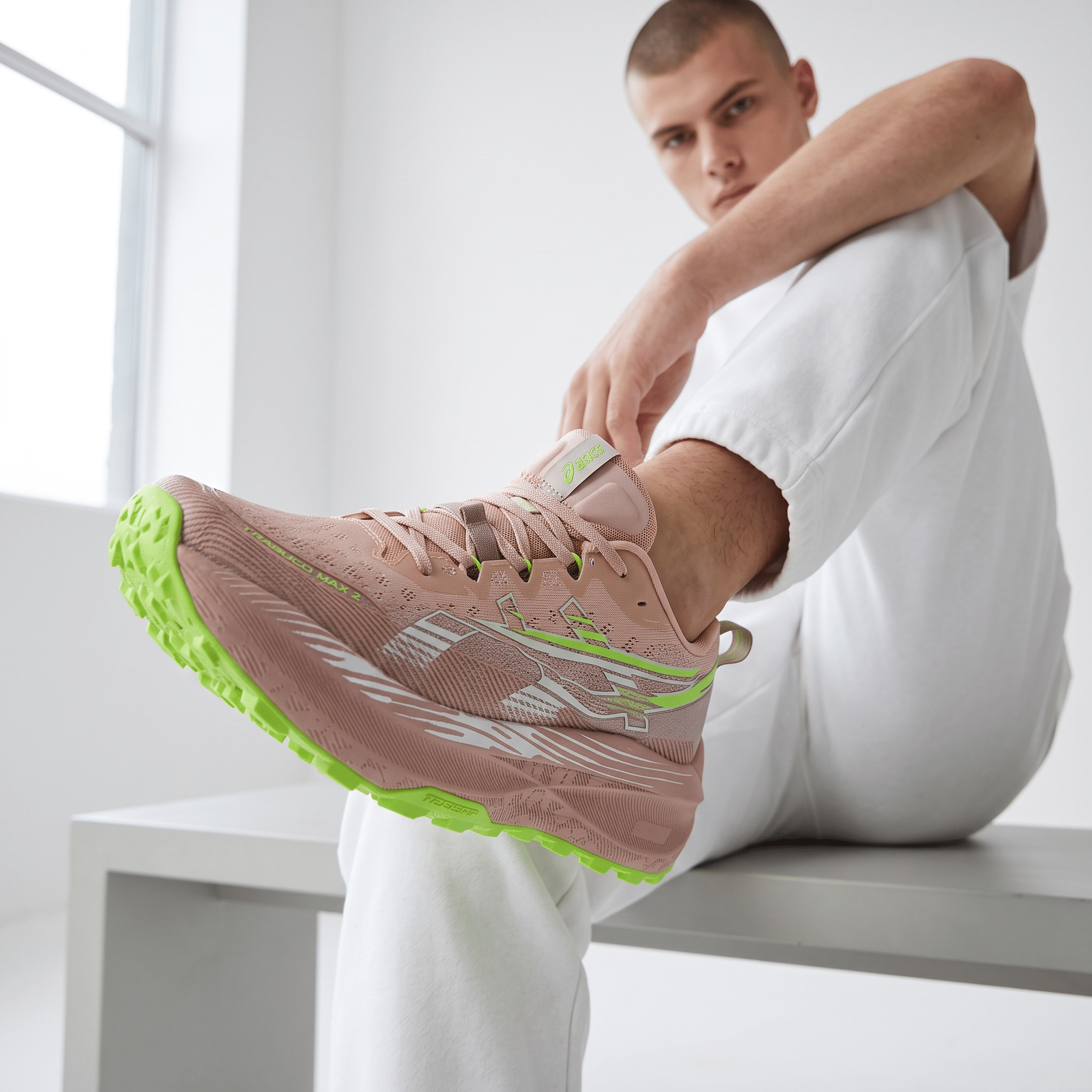 ASICS Trabuco Max 4 Trail Running Shoes – Pink / Neon Green - MASTERPIECE