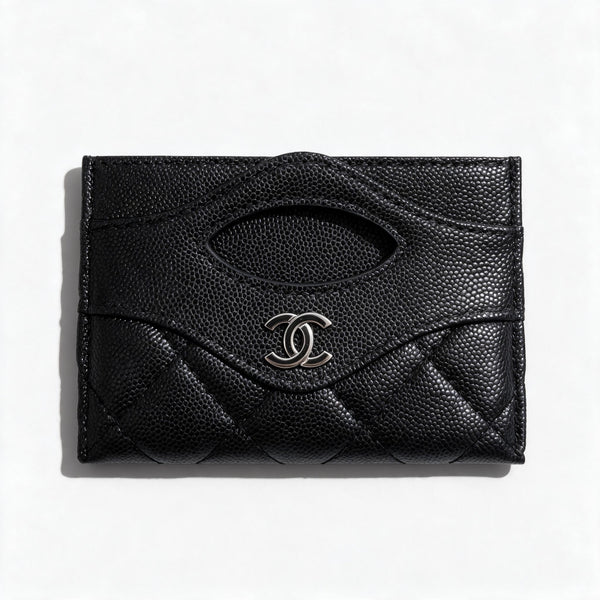 Chanel Card Holder – Black Quilted CC 🖤💳