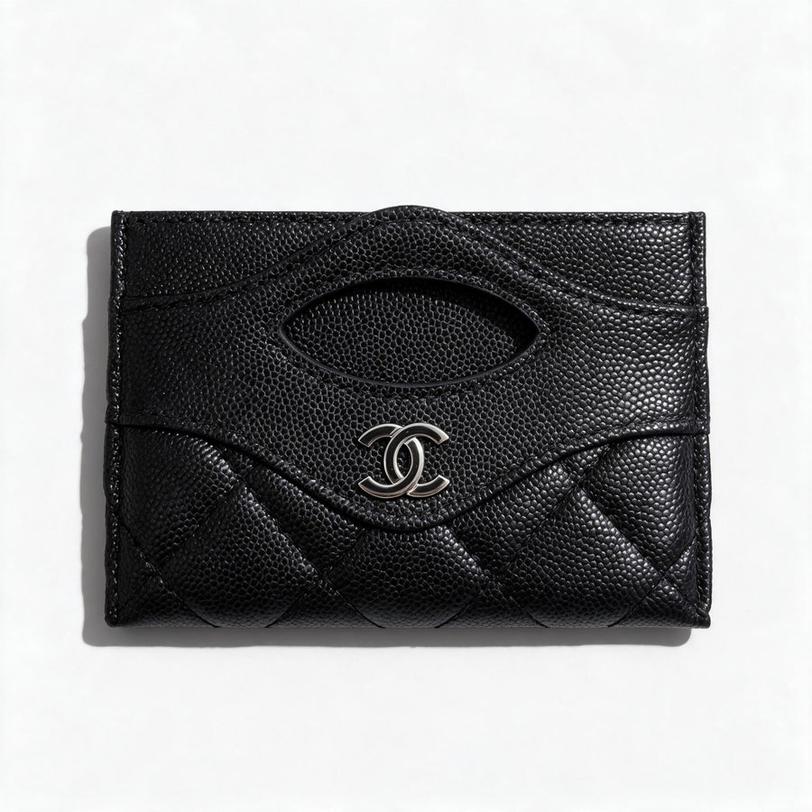 Chanel Quilted Card Holder — Black