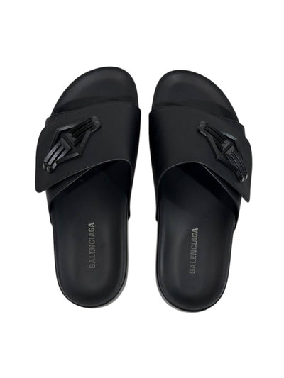 Balenciaga BB Logo Slide Sandals – All Black Edition 🖤🔥 - MASTERPIECE