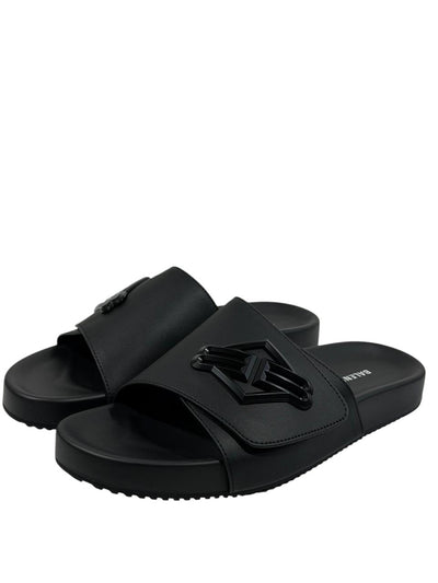 Balenciaga BB Logo Slide Sandals – All Black Edition 🖤🔥 - MASTERPIECE