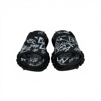 Balenciaga Black Graffiti Chunky Slides – Bold Streetwear Slippers ⚫🔥 - MASTERPIECE